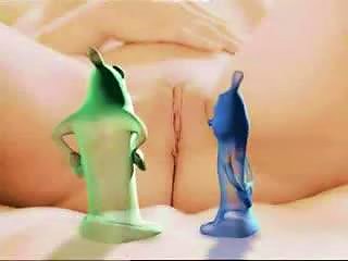 BravoTube Video - Cutie Gets Fucked By Funny Animated Condoms And A